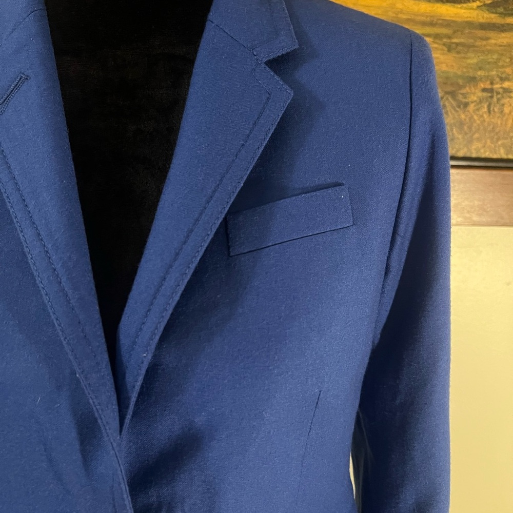 J. Crew Royal Blue Preppy Wool Schoolboy Blazer Size 4 Tailored Academia - Picture 2 of 8